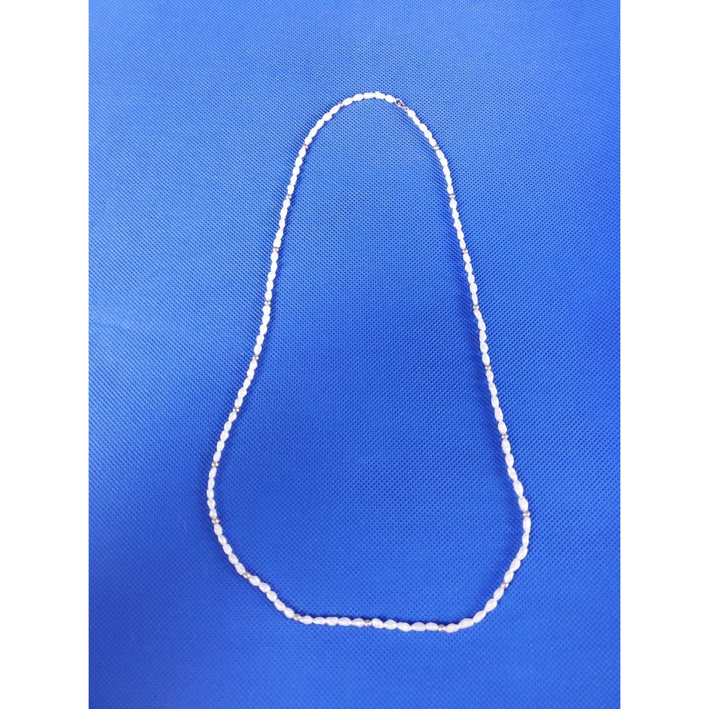 Vintage 14k Gold Clasp Freshwater Rice Pearl Necklace